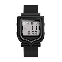 SANDA 388 modieuze Square outdoor sport Leisure horloge mannen en vrouwen multi-functioneel waterdicht lichtgevende elektronische horloge (wit) - thumbnail