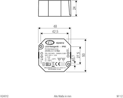 EVN K24012 LED-transformator Constante spanning 24 V/DC 1 stuk(s) EVN K24012 LED-transformator Constante spanning 24 V/DC 1 stuk(s)
