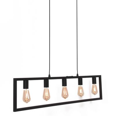 Freelight Hanglamp Distesa 5 lichts L 120 cm zwart