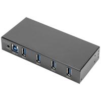 DIGITUS industriële 4-poorts USB-hub - 4x USB-A - USB 3.0-5 Gbps - USB SuperSpeed - 15 kV ESD-bescherming - DIN-rail montage - Zwart - thumbnail
