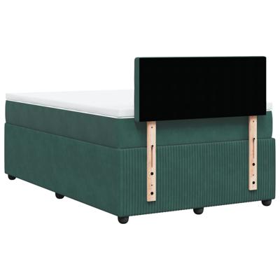 Boxspring met matras fluweel donkergroen 120x200 cm - thumbnail