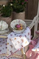 Clayre & Eef Tafelkleed 150x150 cm Beige Roze Katoen Vierkant - thumbnail