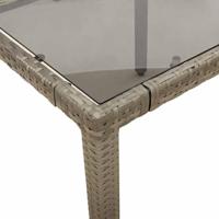 5-delige Bistroset met kussens poly rattan grijs - thumbnail