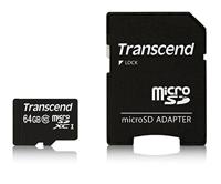 Transcend Premium microSDXC-kaart 64 GB Class 10, UHS-I Incl. SD-adapter - thumbnail