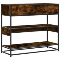 Wandtafel 90x35x80 cm bewerkt hout gerookt eikenkleurig - thumbnail