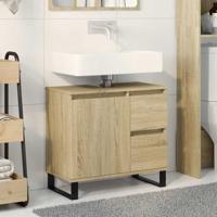 Badkamerkast 65x33x60 cm bewerkt hout sonoma eikenkleurig - thumbnail