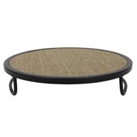 Presentatie tray Ø25x5cm metaal met stof - thumbnail