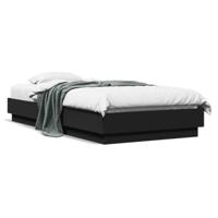 Bedframe met LED-verlichting zwart 75x190 cm - thumbnail