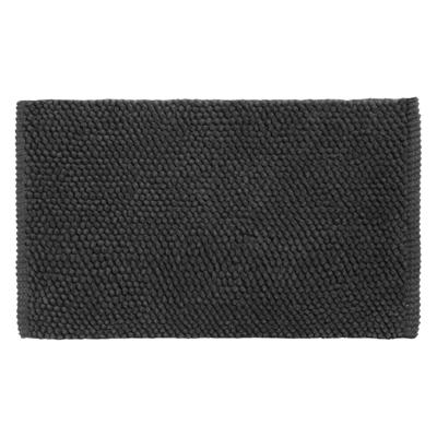 Differnz Popcorn badmat geschikt voor vloerverwarming 100% katoen 50 x 80 cm zwart