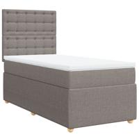 Boxspring met matras stof taupe 90x190 cm - thumbnail