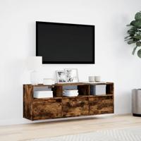 Tv-wandmeubel met LED-verlichting 130x31x45 cm gerookt eiken - thumbnail