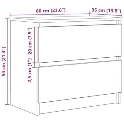 Tv-meubel 60x35x54 cm bewerkt hout betongrijs