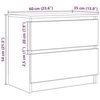 Tv-meubel 60x35x54 cm bewerkt hout betongrijs - thumbnail