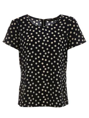 VERO MODA T-shirt met stippen donkerblauw VERO MODA T-shirt met stippen donkerblauw