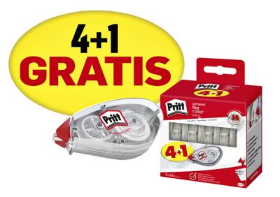 Correctietape Pritt Compact Flex 4.2mmx10m valuepack à 4+1 gratis Correctietape Pritt Compact Flex 4.2mmx10m valuepack à 4+1 gratis