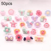 50 PC'S kinderen cute cartoon hars bloem dierlijke hart Bow-knoop ring Frosted oppervlak - thumbnail