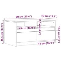 Salontafel met LED-verlichting bewerkt hout zwart - thumbnail