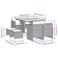9-delige Tuinset poly rattan zwart - thumbnail