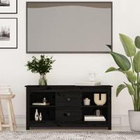 Tv-meubel 103x36,5x52 cm massief grenenhout zwart - thumbnail
