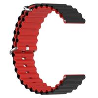 Ocean Style bandje - Zwart / rood - Garmin Vivoactive 6 / Vivoactive 5 / Vivoactive 3 - thumbnail