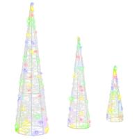 Kerstboom met 90 LED 3 pcs Multikleur 40 cm 60 cm 80 cm Acryl - thumbnail