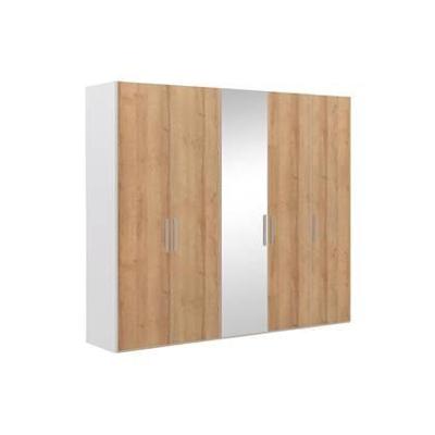 Goossens Kledingkast Easy Storage Ddk, Kledingkast 253 cm breed, 220 cm hoog, 4x draaideur en 1x spiegel draaideur midden