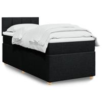 Boxspring met matras stof zwart 140x200 cm - thumbnail