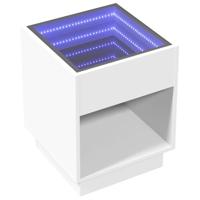 Salontafel met Infinity LED 40x40x50 cm wit - thumbnail