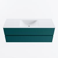 MONDIAZ VICA 130cm badmeubel onderkast Smag 2 lades. Wastafel CLOUD midden 1 kraangat, kleur Talc. - thumbnail