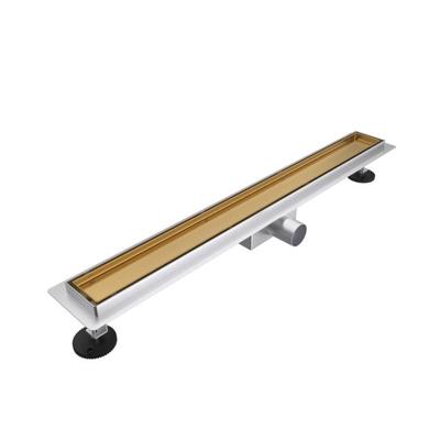 Fortifura Galeria douchegoot - 110cm - tegelrooster - vloerflens - Geborsteld Messing PVD (Goud) SW679913/SW1075338