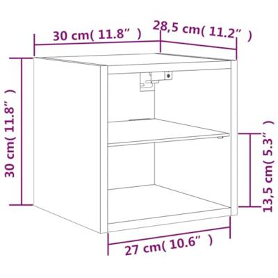 Tv-wandmeubel met LED-verlichting 30x28,5x30 cm grijs sonoma Tv-wandmeubel met LED-verlichting 30x28,5x30 cm grijs sonoma