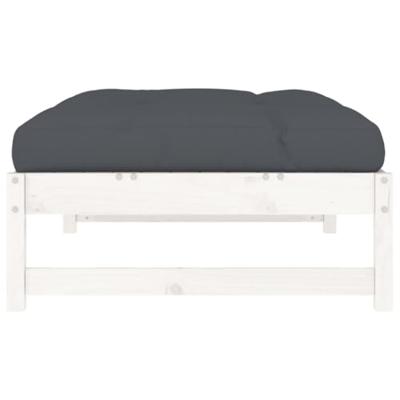 Tuinvoetenbank 120x80 cm massief grenenhout wit Tuinvoetenbank 120x80 cm massief grenenhout wit