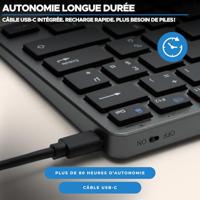 TKL-toetsenbord - BLUESTORK - Bluetooth + 2,4 Ghz pc - grijs en zwart - thumbnail