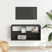 Tv-meubel 80x31x39,5 cm bewerkt hout en metaal zwart - thumbnail