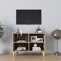 VidaXL Tv-meubel met houten poten 69,5x30x50 cm sonoma eikenkleurig - thumbnail