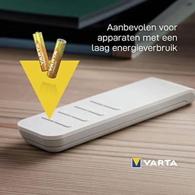 Varta Longlife AAA Micro LR03 Batterij (verpakking met 6 stuks) Alkaline Batterijen, ideaal voor afstandsbediening radio wekker en klok