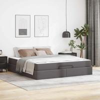 Bedframe met matras met matras Grijs 180 x 200 cm Kunstleer - thumbnail