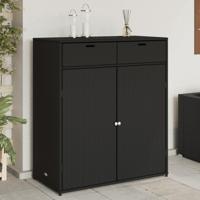 Tuinkast 105x55x113 cm poly rattan zwart - thumbnail