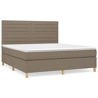 Boxspring met matras stof taupe 180x200 cm - thumbnail