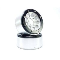 Metsafil 1:10 Crawler Velgen Gun Zilver-zwart 1 paar - thumbnail