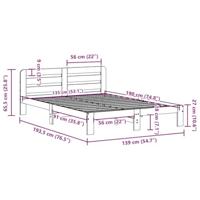 Bedframe zonder matras massief grenenhout wit 135x190 cm - thumbnail