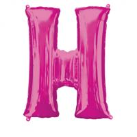 Folieballon Roze Letter &apos;H&apos; Groot - thumbnail