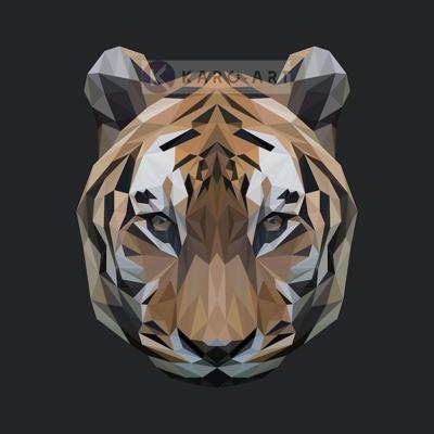 Afbeelding op acrylglas - Tijger, digitaal