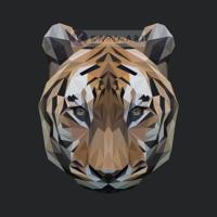 Afbeelding op acrylglas - Tijger, digitaal - thumbnail