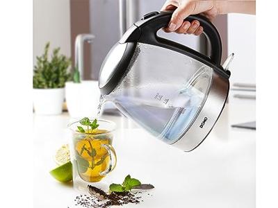 DOMO DO9218WK Waterkoker Aantal/Volume: 1.2 l Zwart, Zilver