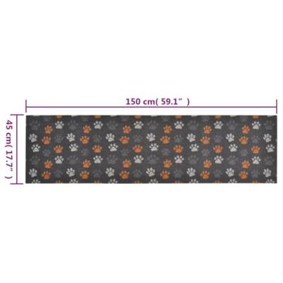 VidaXL Keukenmat wasbaar potenprint 45x150 cm fluweel