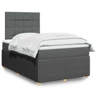 Boxspring met matras stof donkergrijs 120x190 cm - thumbnail