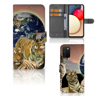 Samsung Galaxy A03s | Telefoonhoesje | Met pasjeshouder | Roofdieren Samsung Galaxy A03s | Telefoonhoesje | Met pasjeshouder | Roofdieren