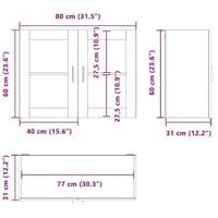 Keukenbovenkast met glazen deur Porto hoogglans wit - thumbnail