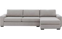 Goossens Hoekbank Lucca Met Chaise Longue grijs, stof, 3-zits, stijlvol landelijk - thumbnail